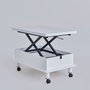 Hanah Home Helsinki Mesa de café Blanca con Ruedas